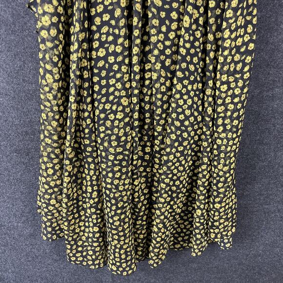 La Maison Talulah Halo Midi Dress Womens Medium Floral V Neck High Low Ditsy - Picture 15 of 16